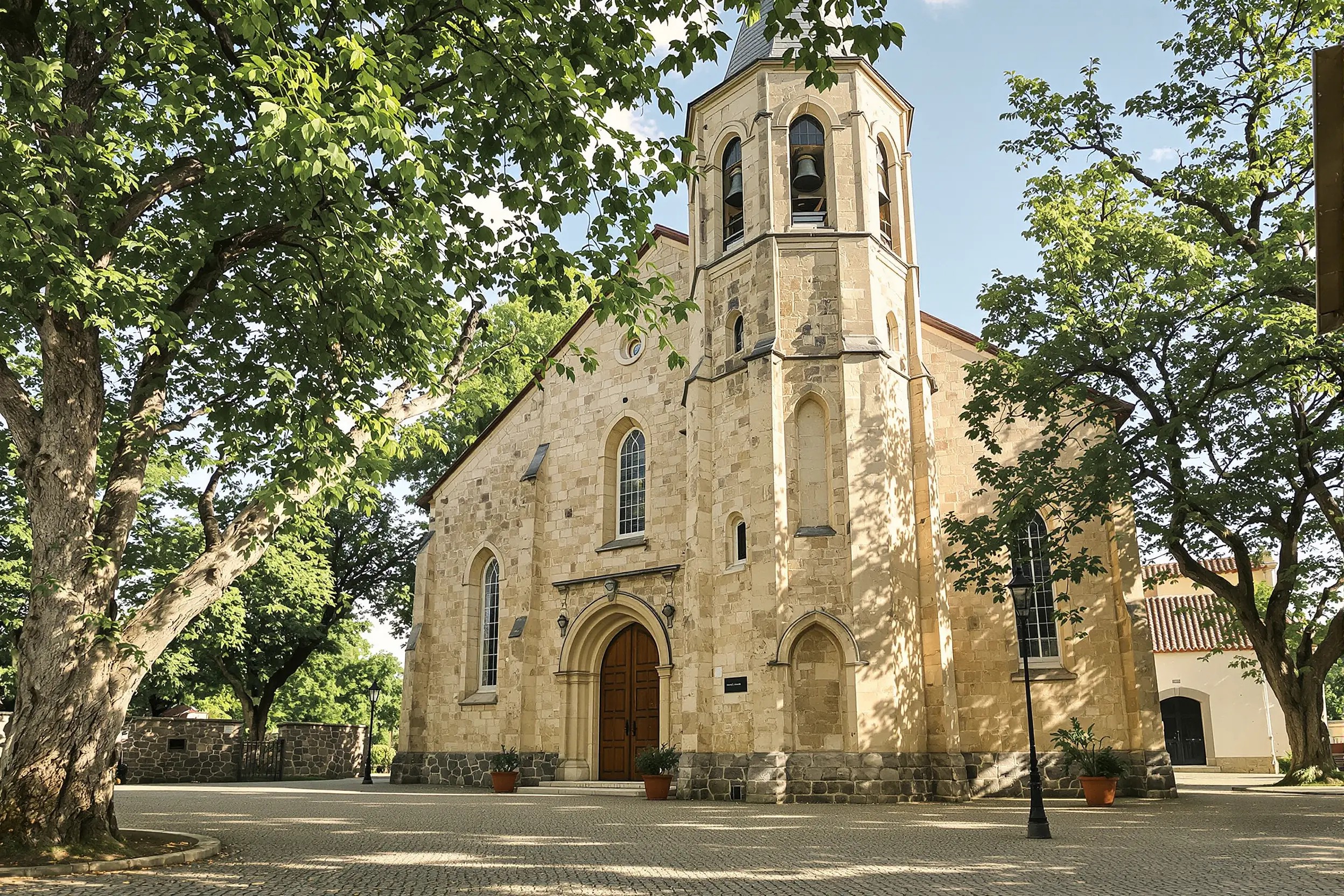 Église traditionnelle française en pierre