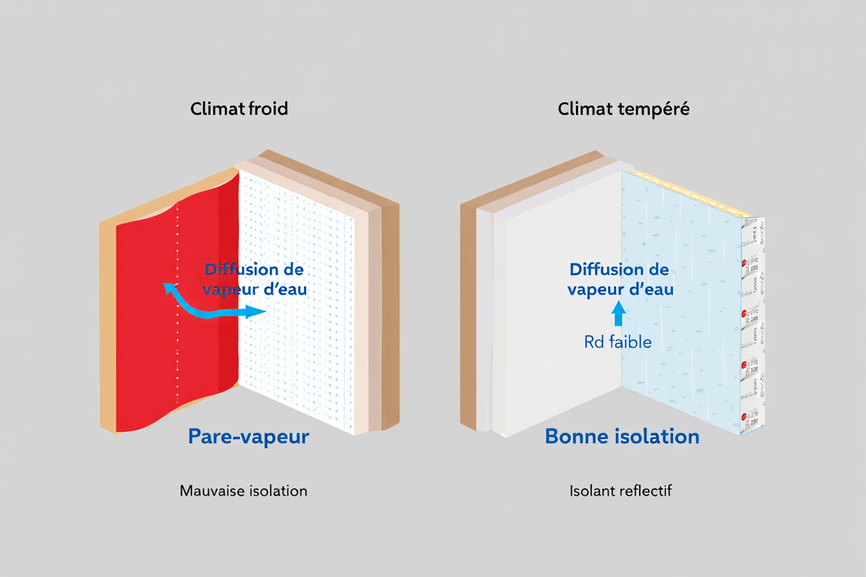 Comparaison pare-vapeur vs sans pare-vapeur
