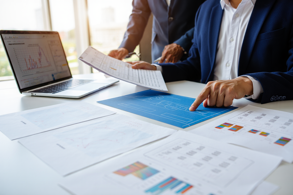 Diagnostiqueur immobilier vérifiant des documents de performance énergétique