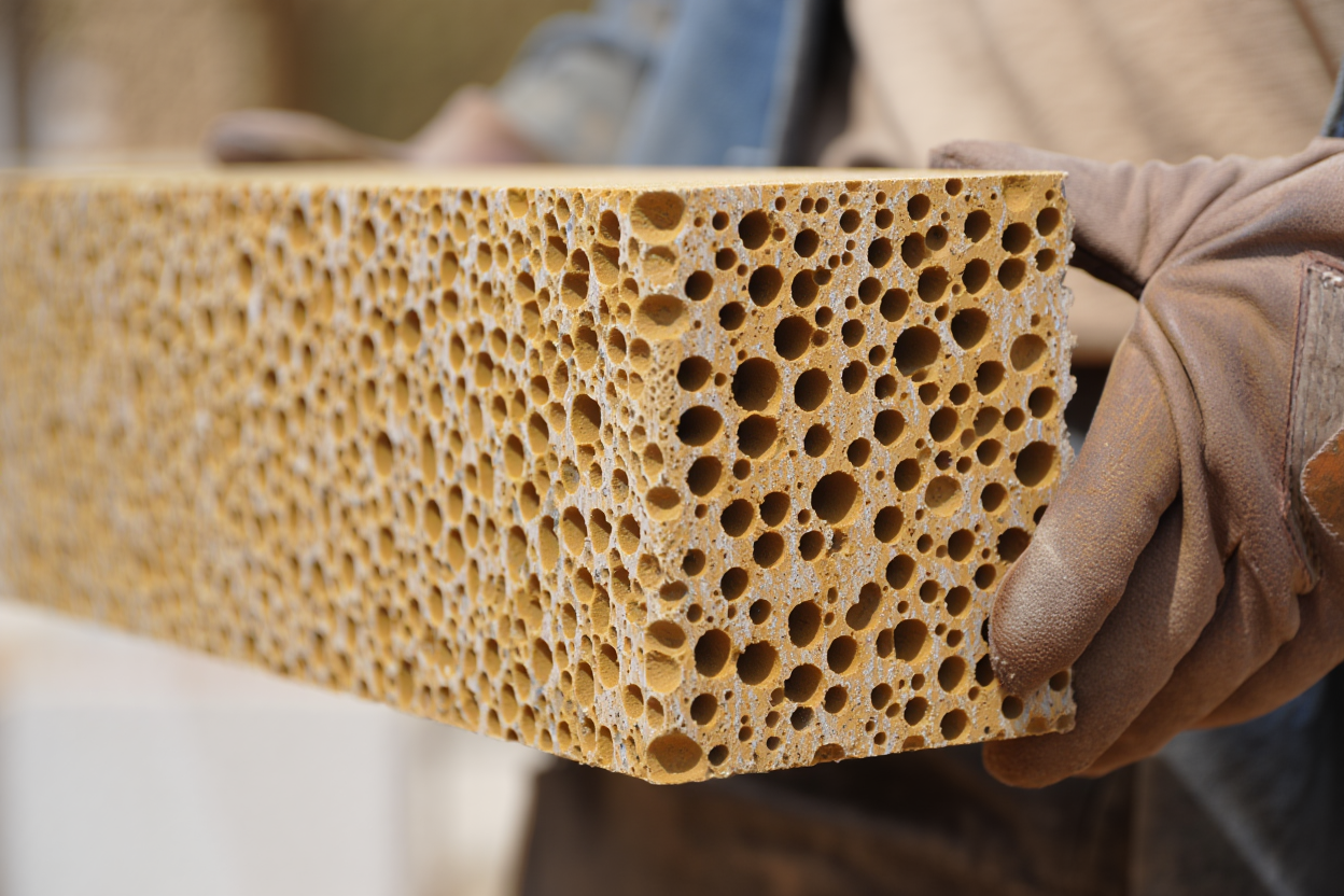 Structure poreuse du béton cellulaire