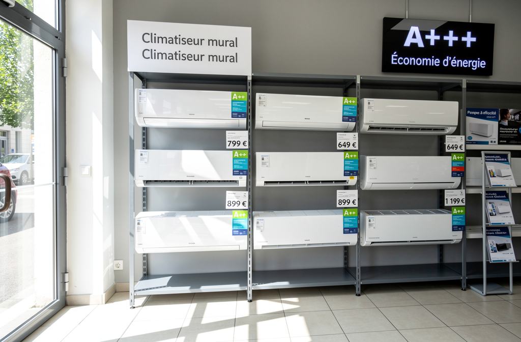 Exposition de climatiseurs muraux avec prix en magasin