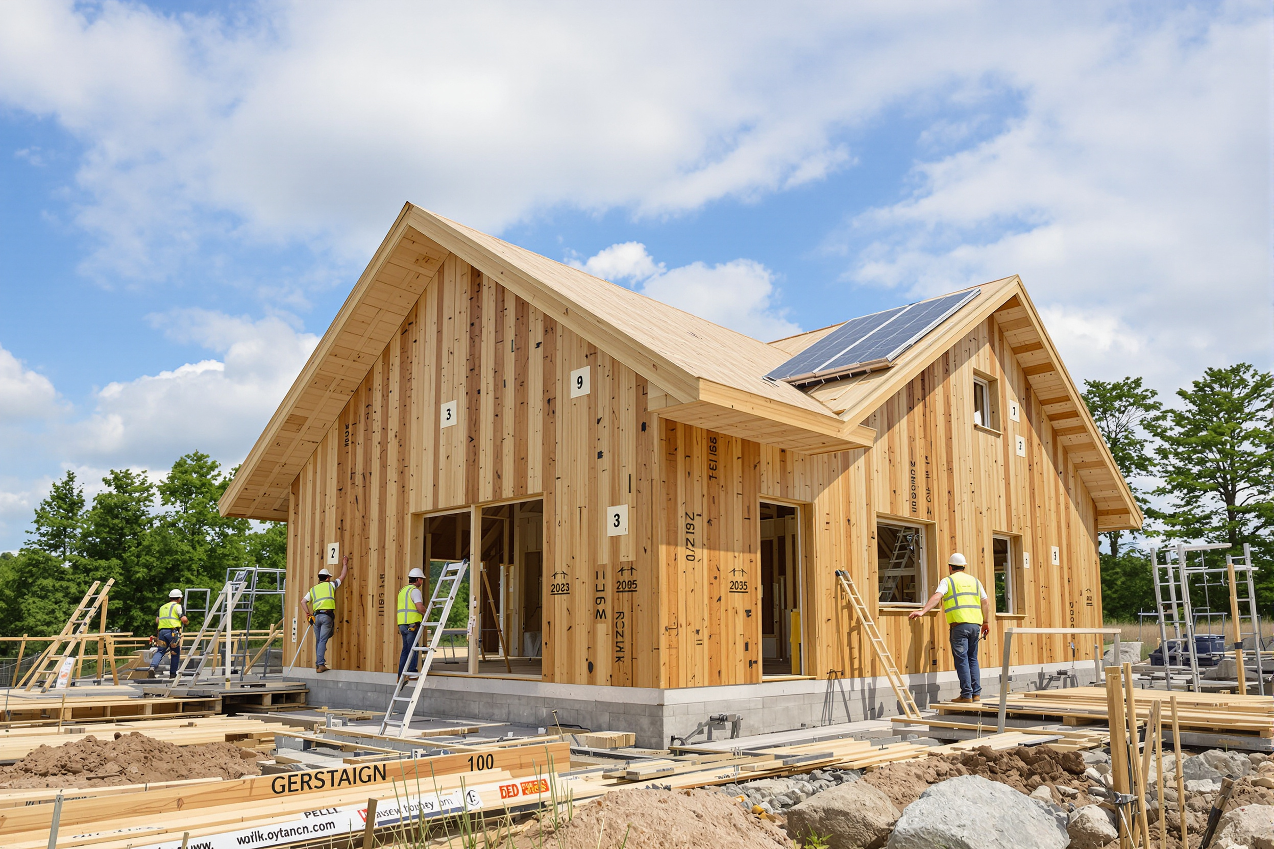 Montage d'une maison passive en kit ossature bois