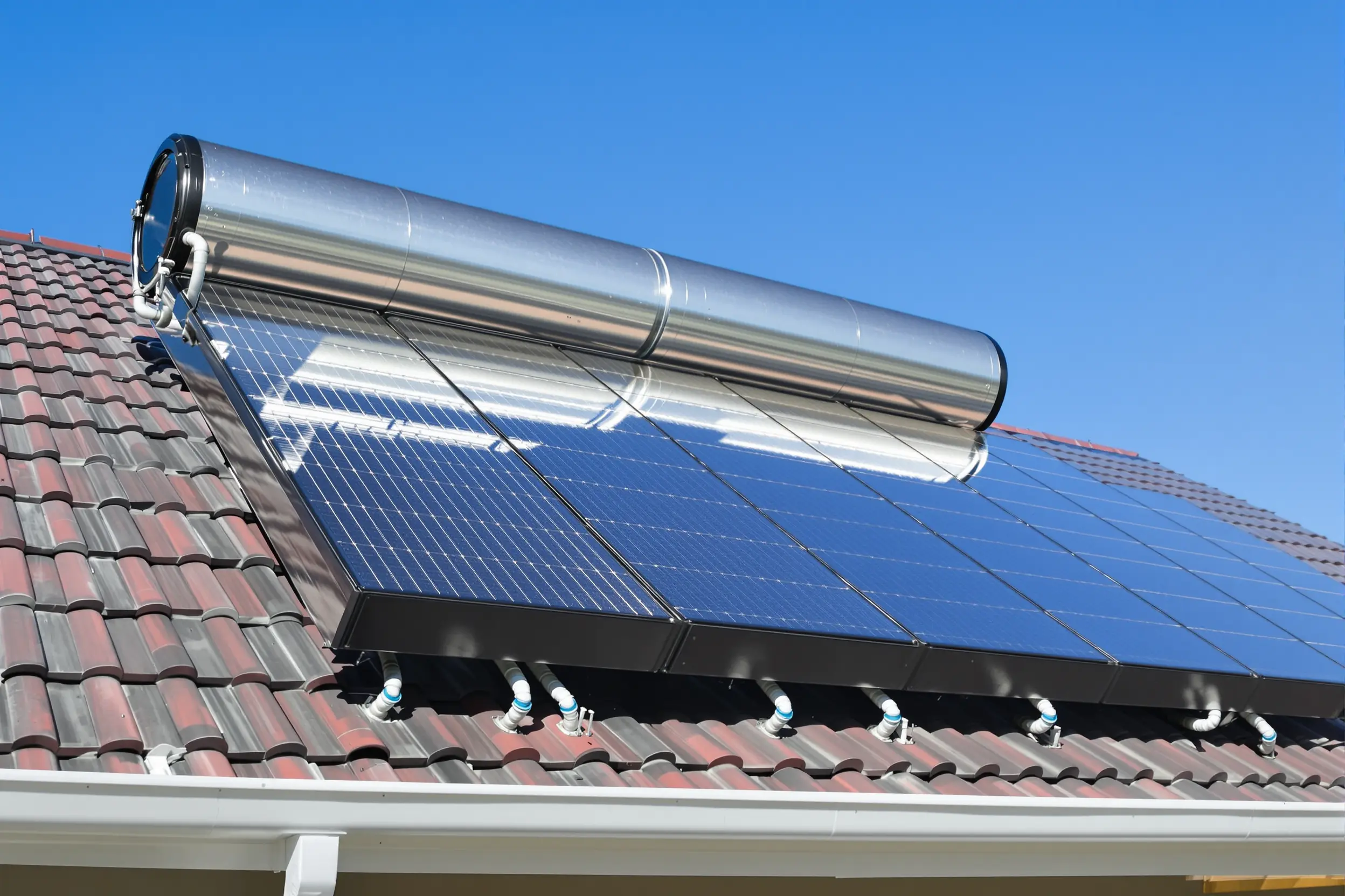 Installation de capteurs solaires thermiques sur toiture