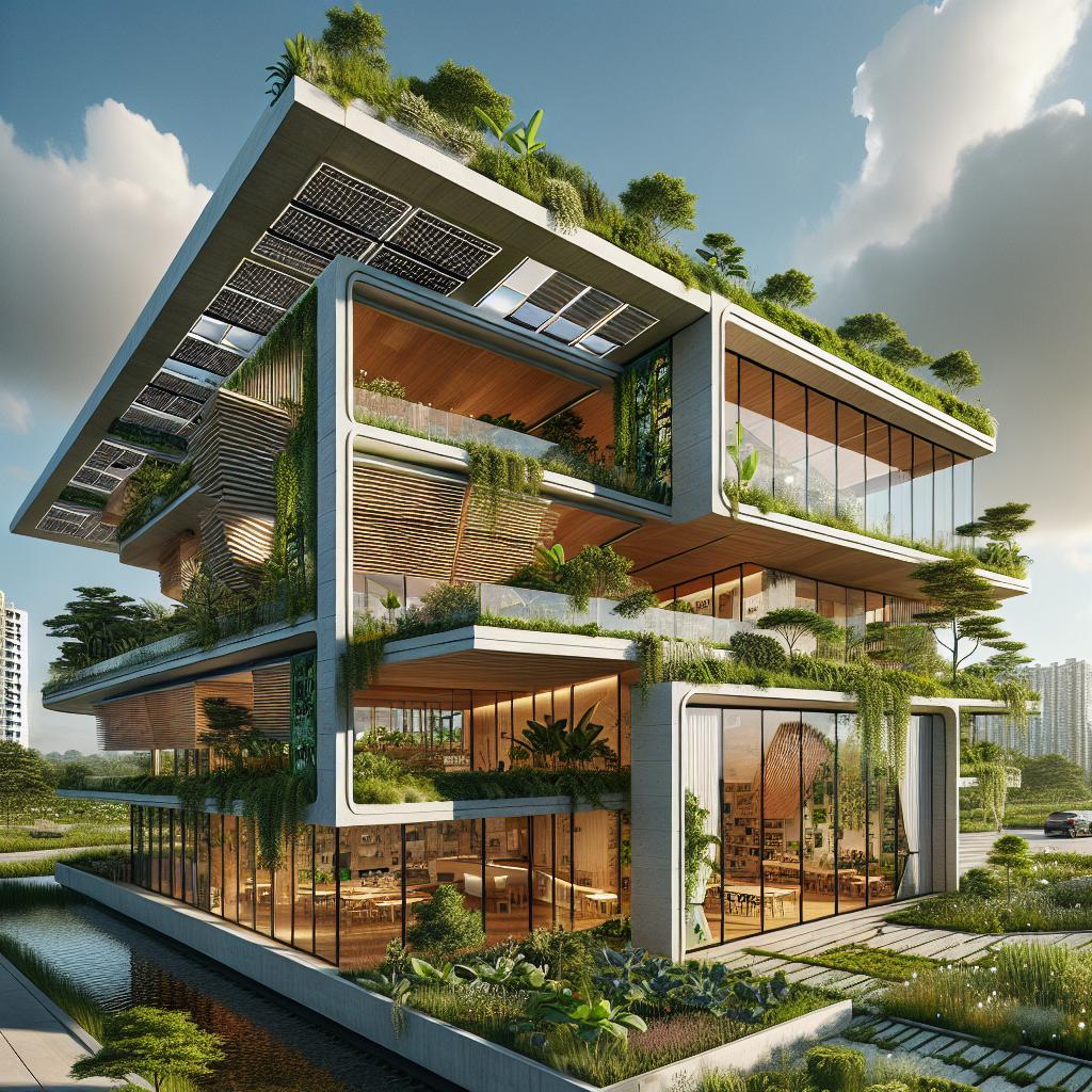 Bâtiment éco-conçu intégrant la RE2020